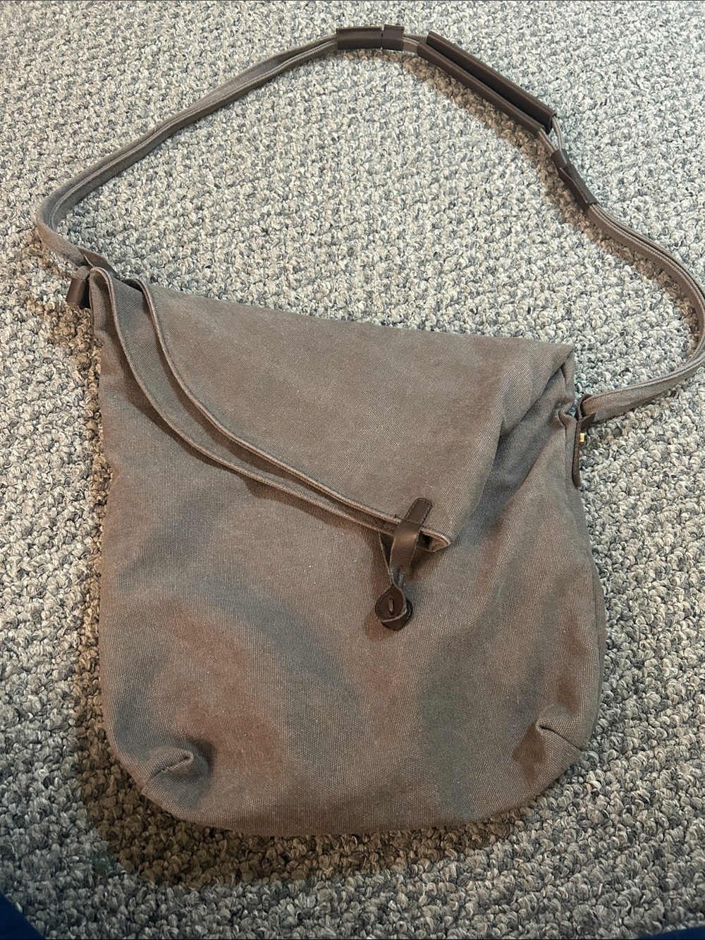 Casual Brown Canvas Crossbody Shoulder Bag